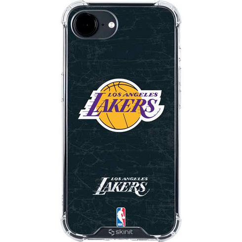 NBA Los Angeles Lakers Black Primary Logo iPhone 16e Clear Case