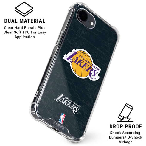 NBA Los Angeles Lakers Black Primary Logo iPhone 16e Clear Case