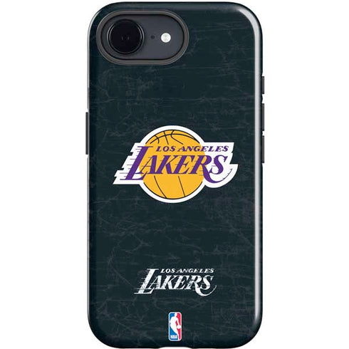 NBA Los Angeles Lakers Black Primary Logo iPhone 16e Impact Case