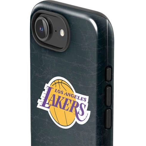 NBA Los Angeles Lakers Black Primary Logo iPhone 16e Impact Case