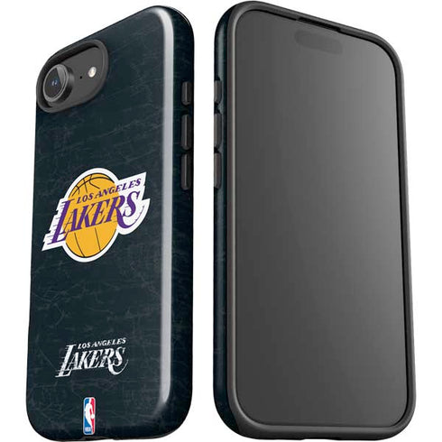 NBA Los Angeles Lakers Black Primary Logo iPhone 16e Impact Case