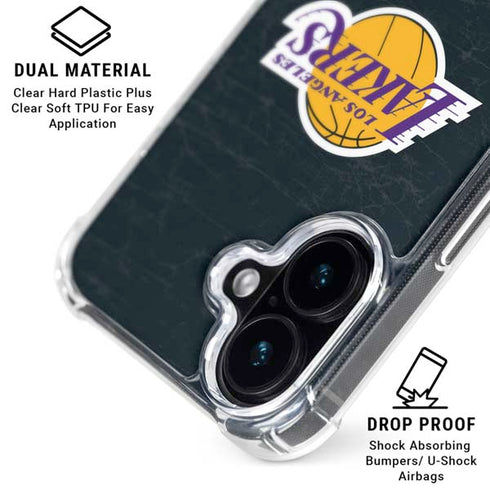 NBA Los Angeles Lakers Black Primary Logo iPhone 17 Clear Case