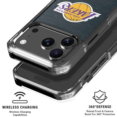 NBA Los Angeles Lakers Black Primary Logo iPhone 18 Pro Clear Case