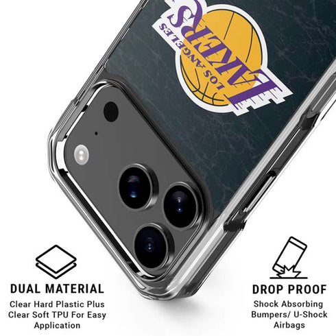 NBA Los Angeles Lakers Black Primary Logo iPhone 18 Pro Clear Case