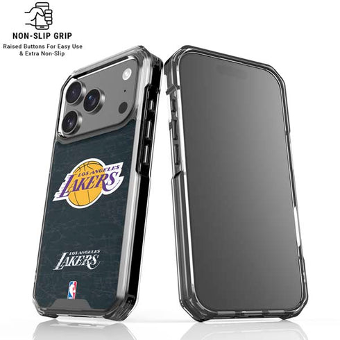 NBA Los Angeles Lakers Black Primary Logo iPhone 18 Pro Clear Case