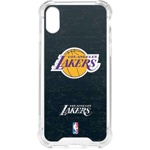 NBA Los Angeles Lakers Black Primary Logo iPhone XS Clear Case