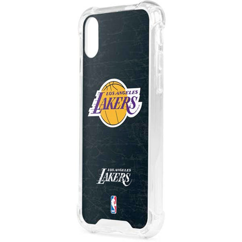 NBA Los Angeles Lakers Black Primary Logo iPhone XS Clear Case