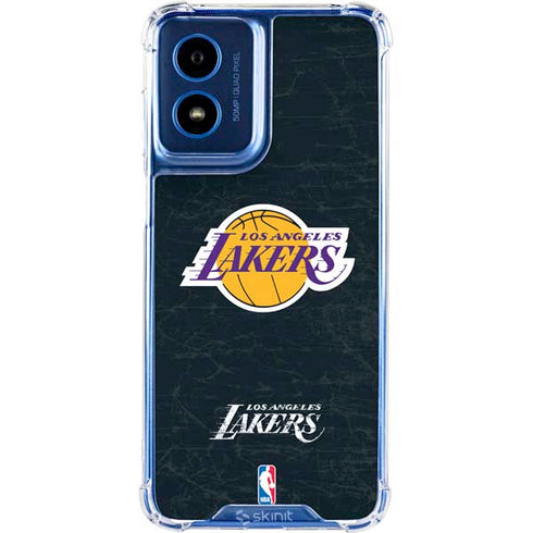 NBA Los Angeles Lakers Black Primary Logo Moto G Play 4G (2024) Clear Case