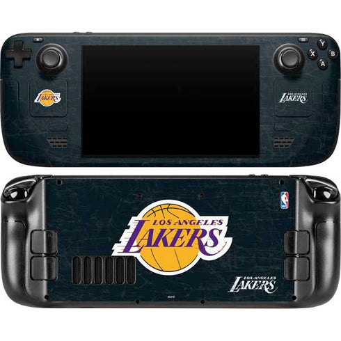 NBA Los Angeles Lakers Black Primary Logo Steam Deck Handheld Gaming Computer OLED Skin