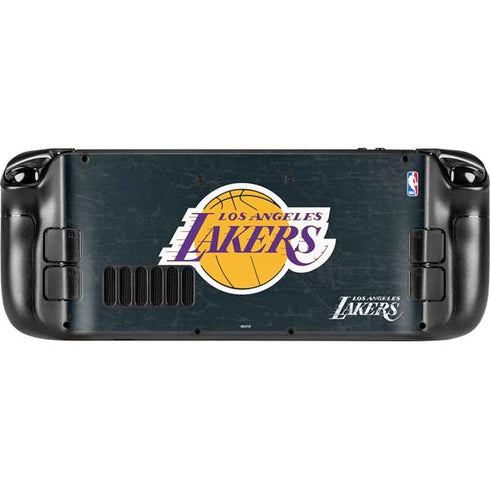 NBA Los Angeles Lakers Black Primary Logo Steam Deck Handheld Gaming Computer OLED Skin