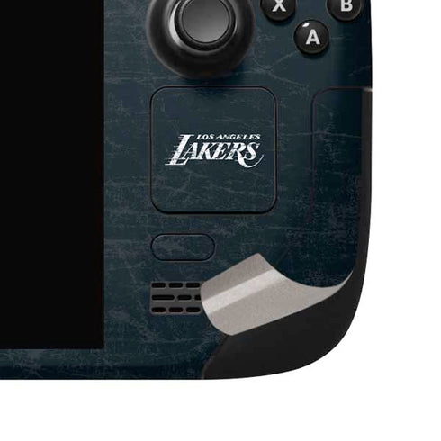 NBA Los Angeles Lakers Black Primary Logo Steam Deck Handheld Gaming Computer OLED Skin