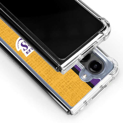 NBA Los Angeles Lakers Canvas Galaxy Z Fold5 5G Clear Case