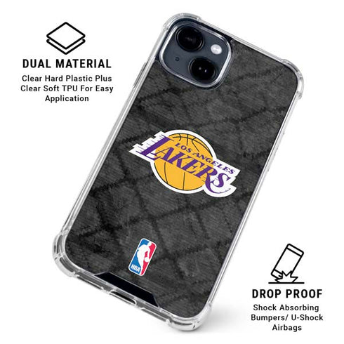 NBA Los Angeles Lakers Dark Rust iPhone 15 Clear Case