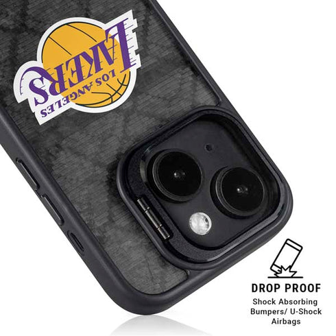 NBA Los Angeles Lakers Dark Rust iPhone 15 Kickstand Case