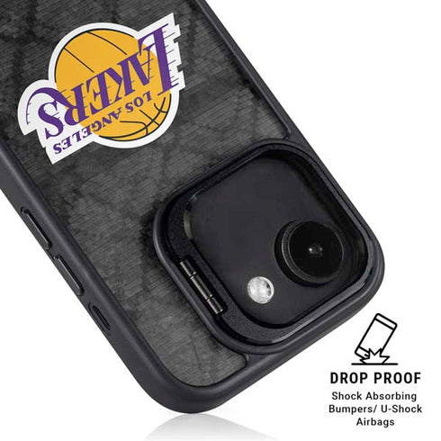 NBA Los Angeles Lakers Dark Rust iPhone 16e Kickstand Case