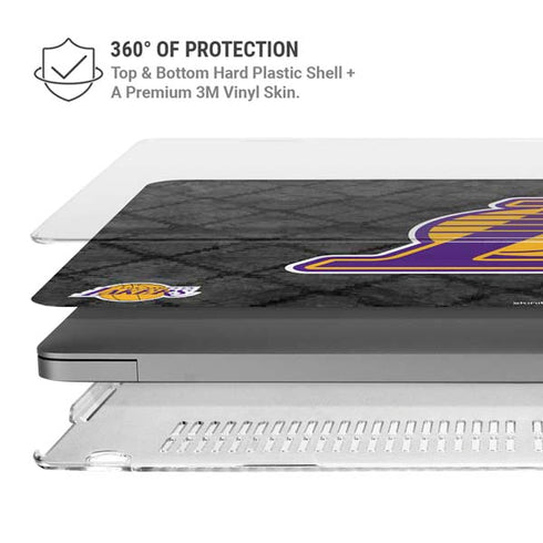 NBA Los Angeles Lakers Dark Rust MacBook Pro 14in (2021-24) Case plus Skin