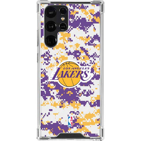 NBA Los Angeles Lakers Digi Camo Galaxy S23 Ultra Clear Case