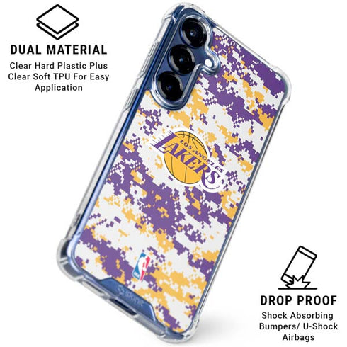 NBA Los Angeles Lakers Digi Camo Galaxy S25 Clear Case