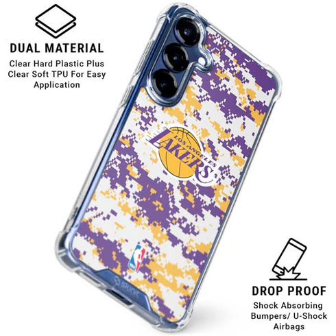 NBA Los Angeles Lakers Digi Camo Galaxy S25 Plus Clear Case