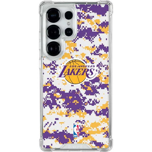 NBA Los Angeles Lakers Digi Camo Galaxy S25 Ultra Clear Case