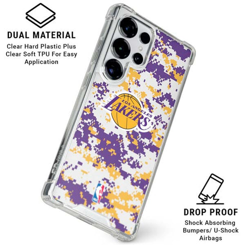 NBA Los Angeles Lakers Digi Camo Galaxy S25 Ultra Clear Case
