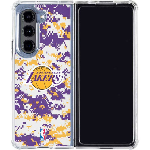 NBA Los Angeles Lakers Digi Camo Galaxy Z Fold5 5G Clear Case