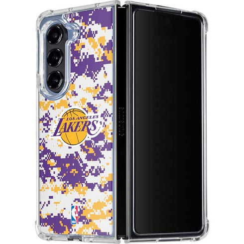 NBA Los Angeles Lakers Digi Camo Galaxy Z Fold5 5G Clear Case