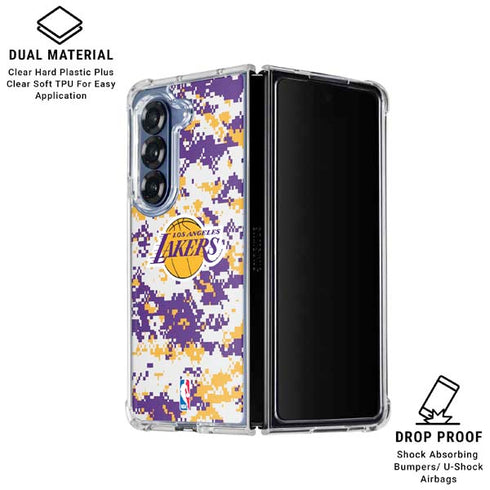 NBA Los Angeles Lakers Digi Camo Galaxy Z Fold6 Clear Case