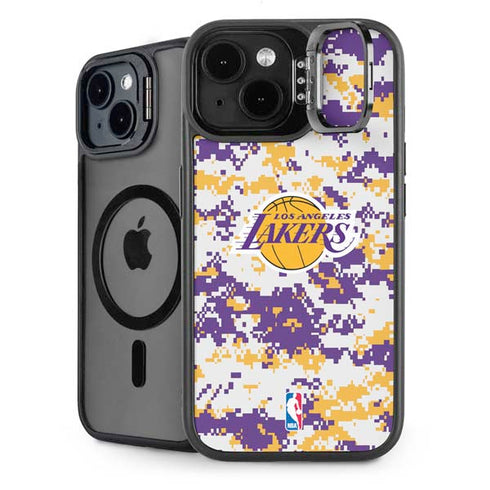 NBA Los Angeles Lakers Digi Camo iPhone 14 Kickstand Case