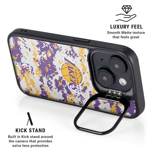 NBA Los Angeles Lakers Digi Camo iPhone 14 Plus Kickstand Case