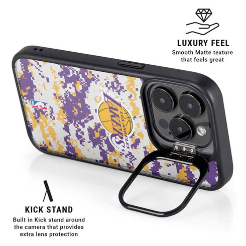 NBA Los Angeles Lakers Digi Camo iPhone 14 Pro Kickstand Case