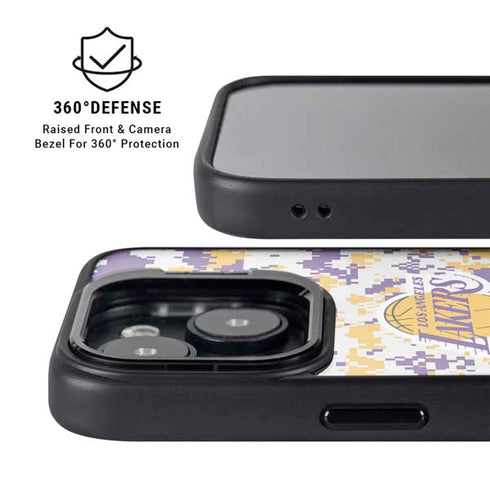 NBA Los Angeles Lakers Digi Camo iPhone 15 Plus Kickstand Case