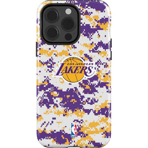 NBA Los Angeles Lakers Digi Camo iPhone 15 Pro Impact Case