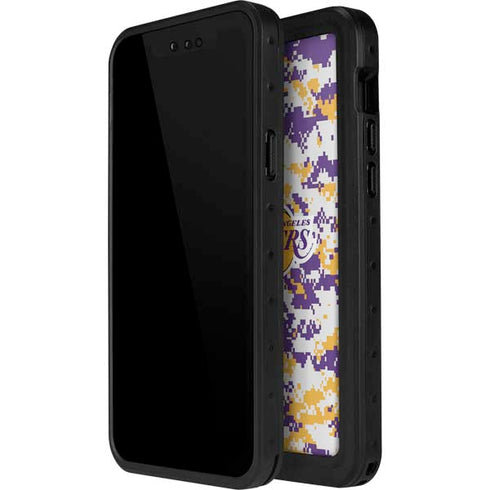 NBA Los Angeles Lakers Digi Camo iPhone 15 Pro Waterproof Case