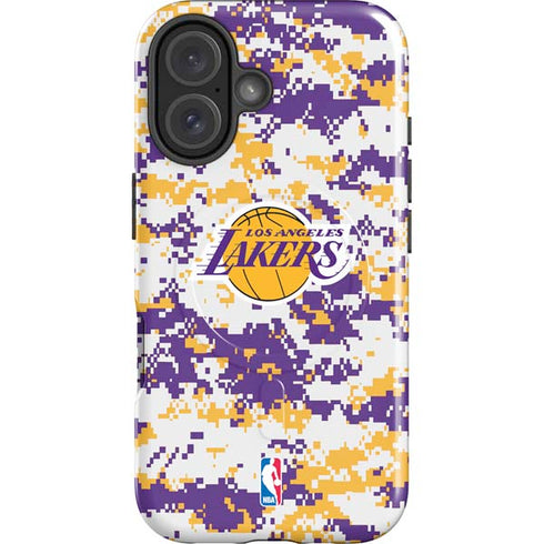 NBA Los Angeles Lakers Digi Camo iPhone 16 Magsafe Impact Case