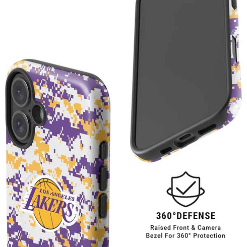 NBA Los Angeles Lakers Digi Camo iPhone 16 Magsafe Impact Case