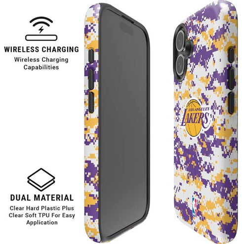 NBA Los Angeles Lakers Digi Camo iPhone 16 Magsafe Impact Case