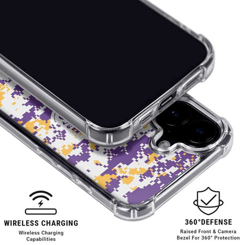NBA Los Angeles Lakers Digi Camo iPhone 16 Plus Clear Case