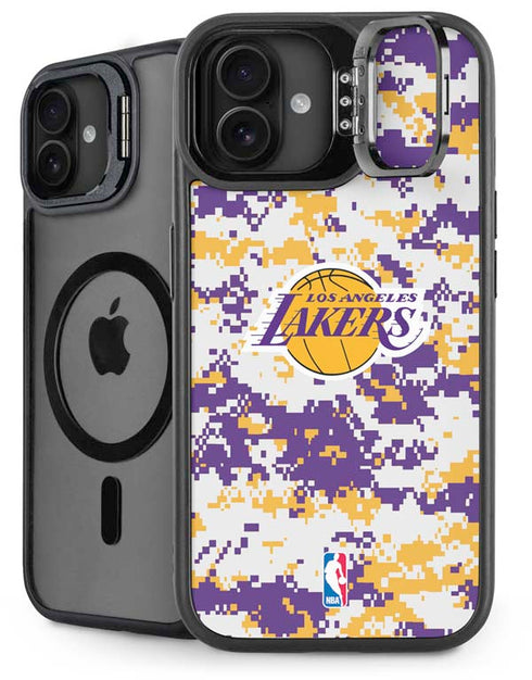 NBA Los Angeles Lakers Digi Camo iPhone 16 Plus Kickstand Case