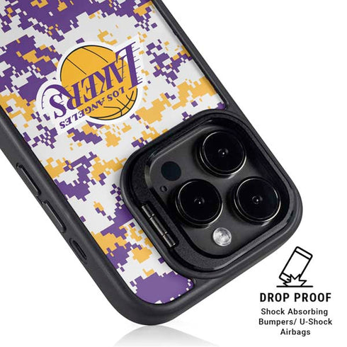 NBA Los Angeles Lakers Digi Camo iPhone 16 Pro Kickstand Case