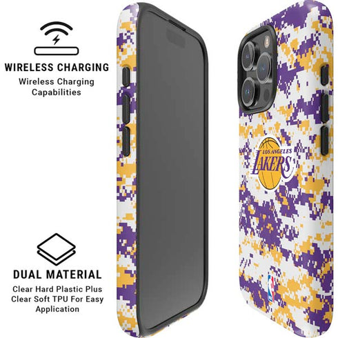 NBA Los Angeles Lakers Digi Camo iPhone 16 Pro Magsafe Impact Case