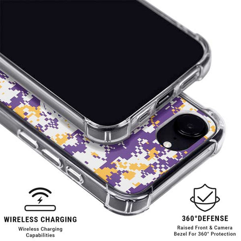 NBA Los Angeles Lakers Digi Camo iPhone 16e Clear Case