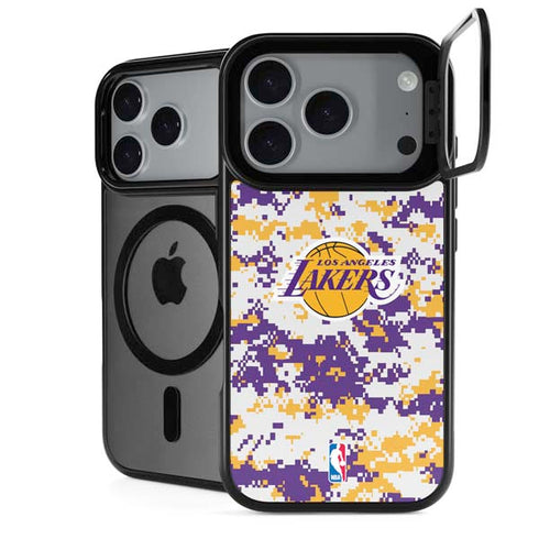 NBA Los Angeles Lakers Digi Camo iPhone 18 Pro Kickstand Case