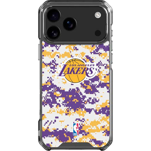 NBA Los Angeles Lakers Digi Camo iPhone 18 Pro Max Clear Case