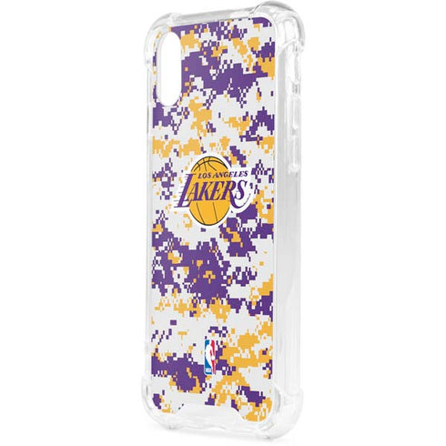 NBA Los Angeles Lakers Digi Camo iPhone XS Clear Case