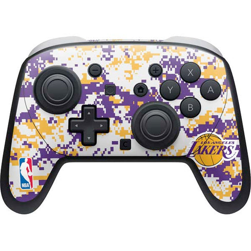 NBA Los Angeles Lakers Digi Camo Nintendo Switch 2 (2025) Pro Controller Skin