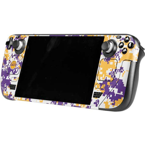 NBA Los Angeles Lakers Digi Camo Steam Deck Handheld Gaming Computer OLED Skin