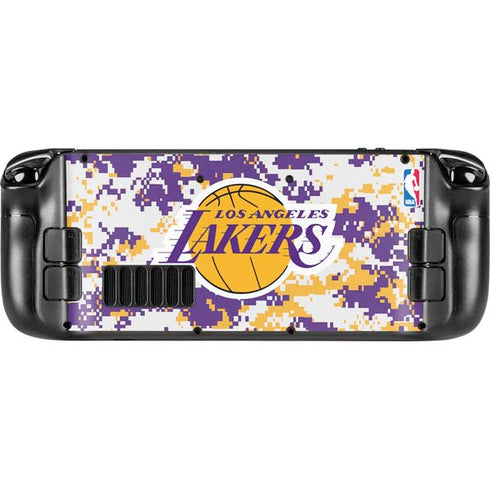 NBA Los Angeles Lakers Digi Camo Steam Deck Handheld Gaming Computer OLED Skin