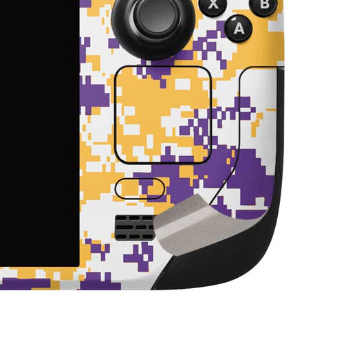 NBA Los Angeles Lakers Digi Camo Steam Deck Handheld Gaming Computer OLED Skin
