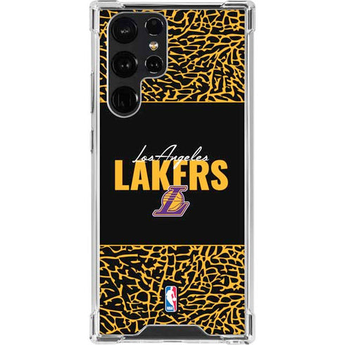 NBA Los Angeles Lakers Elephant Print Galaxy S23 Ultra Clear Case
